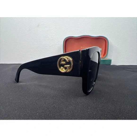 Gucci Acetate Square Frame Sunglasses GG0142SA-001 Black - Picture 7 of 16